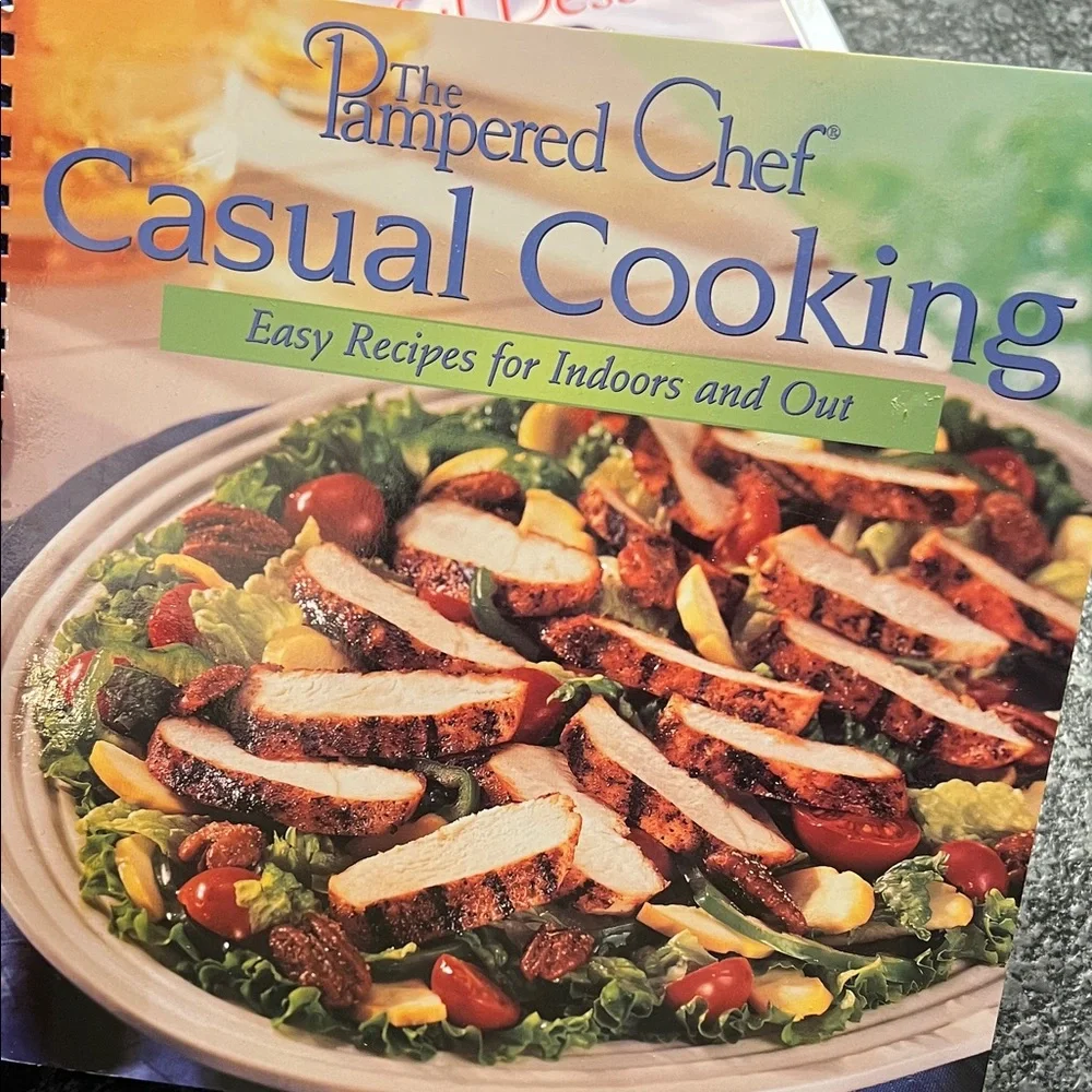 The Pampered Chef Casual Cooking Cookbook & Delightful Desserts Cook book.